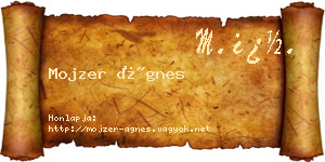 Mojzer Ágnes névjegykártya